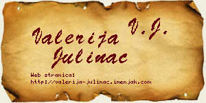 Valerija Julinac vizit kartica